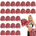 Cheerleading Pom Poms 48 Pack - Bulk Metallic Foil Set for Teams