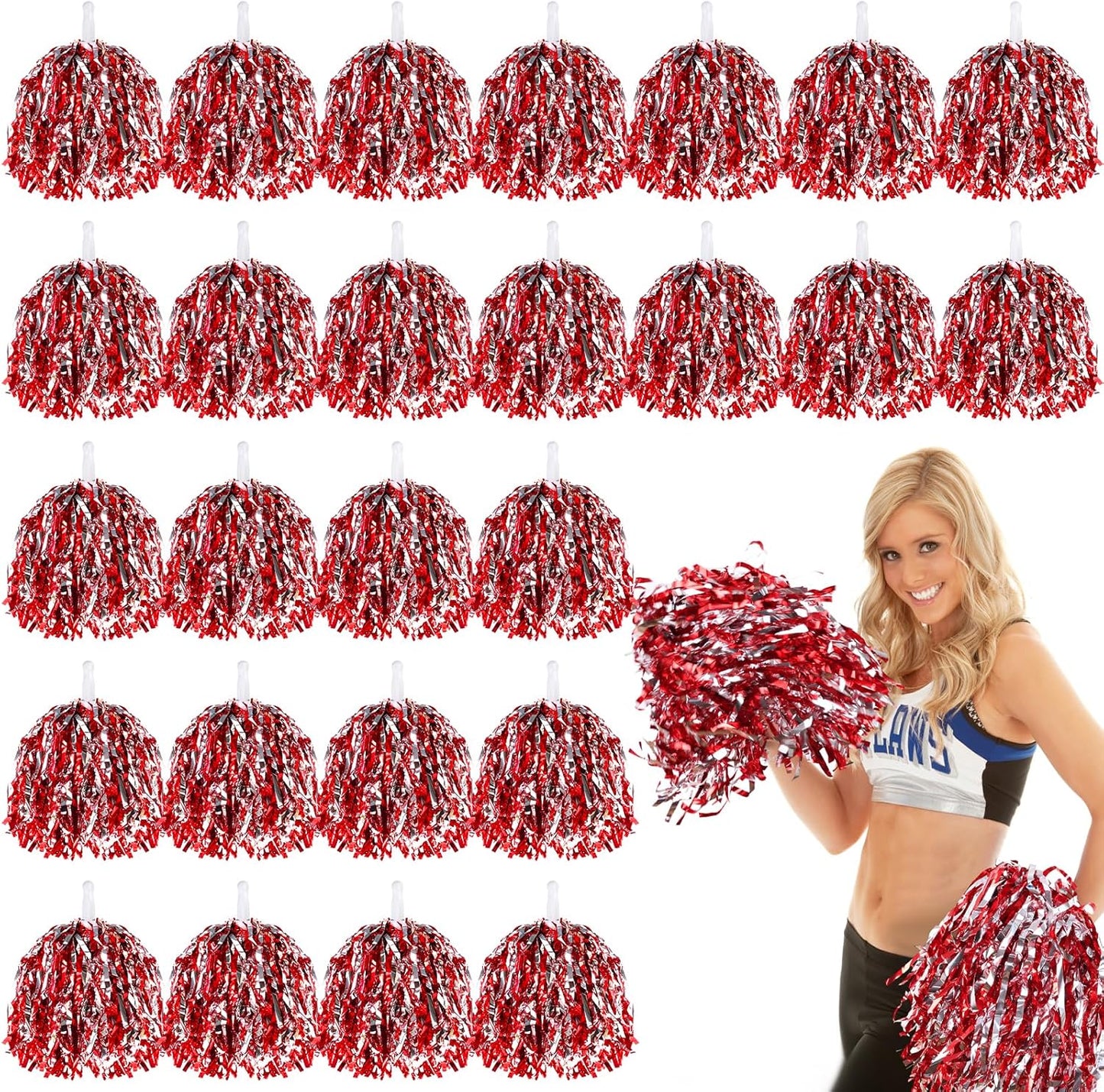 VAIPI Cheerleading Pom Poms Kit - 48 Pack for Team Spirit Fun