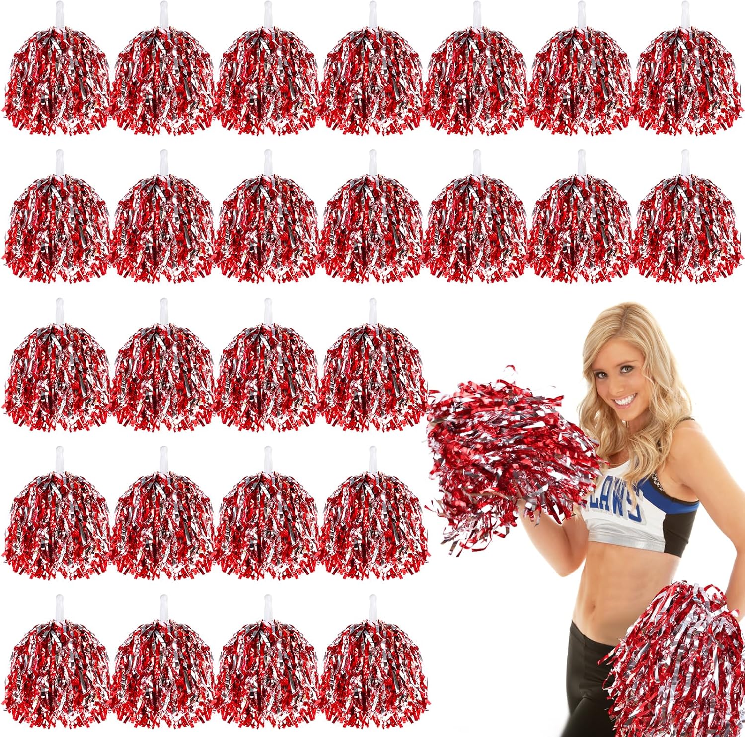 VAIPI Cheerleading Pom Poms Kit - 48 Pack for Team Spirit Fun
