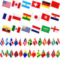 226 Different Countries Stick Flags of the World Mini Hand Held Flags