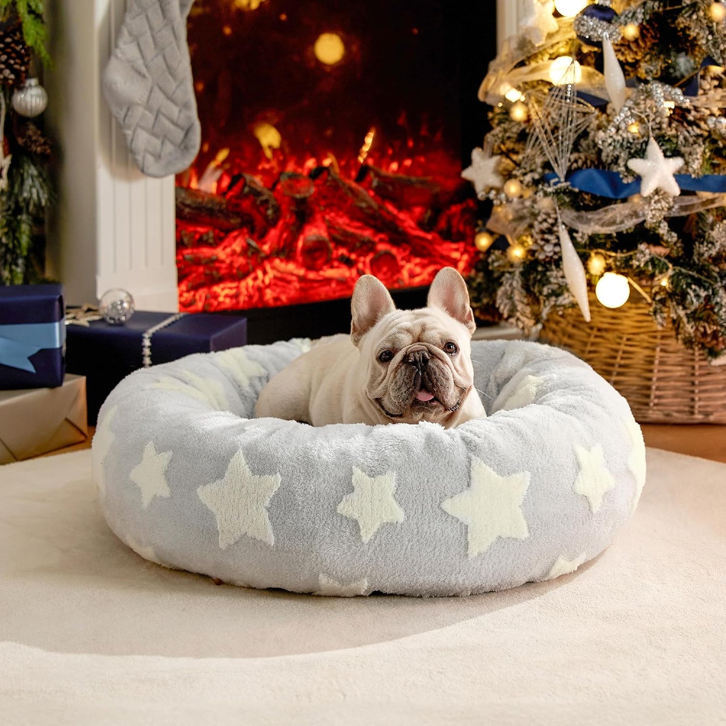 LE SURE Donut Medium Dog Bed for Cats and Dogs - Galaxy Grey