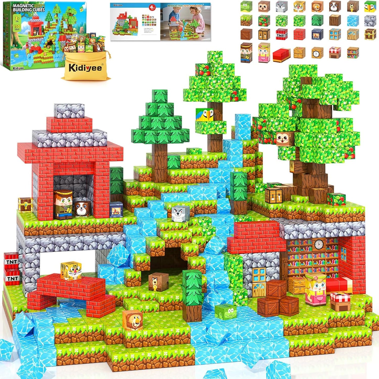 150PCS Magnetic Blocks - Build a Vibrant Forest Animal World