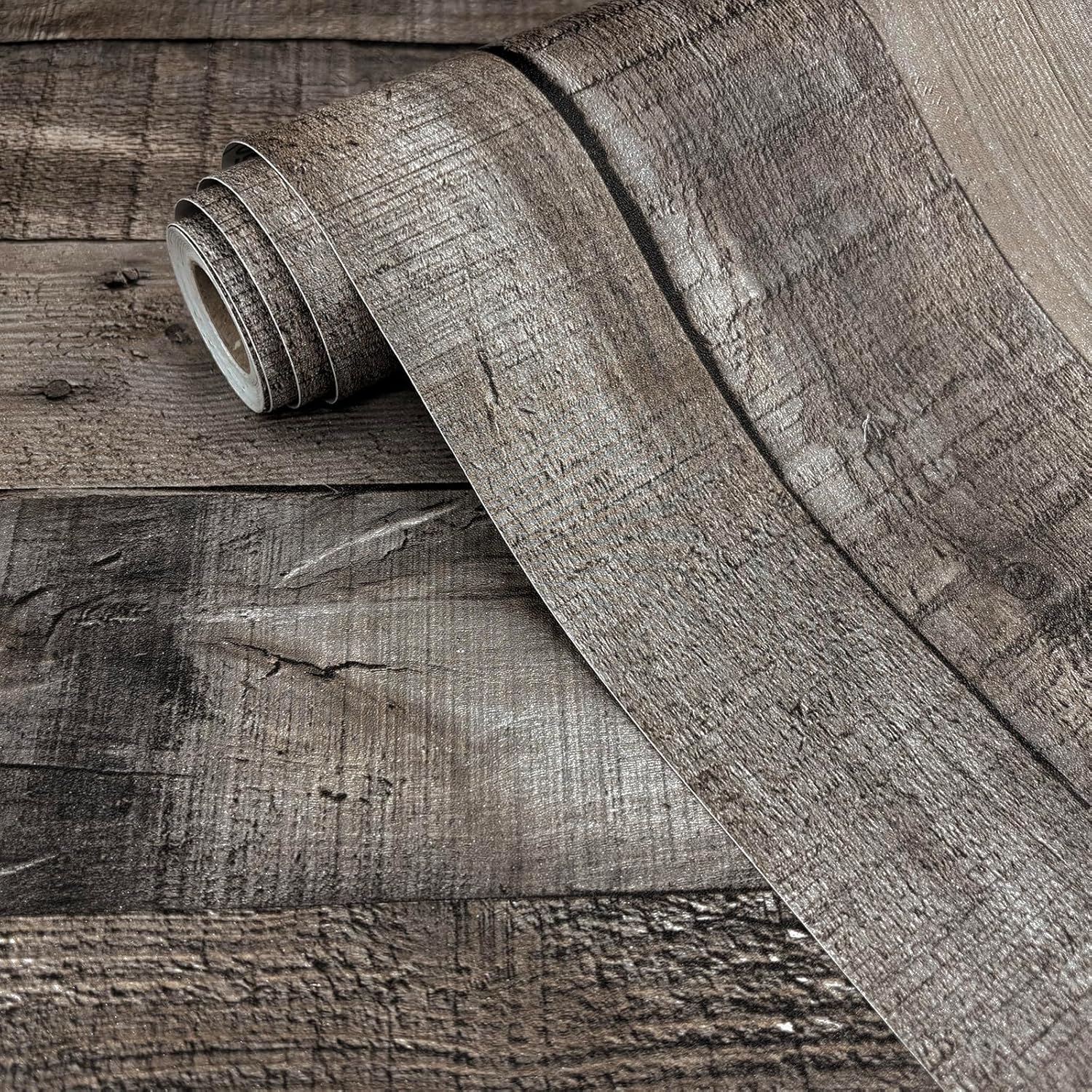 Livebor Gray Shiplap Peel and Stick Wallpaper for Rustic Decor