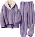 Fluffy Pajama Set for Women - Soft Fleece 2 Piece Winter PJs