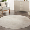 Nourison Essentials Indoor/Outdoor Ivory Beige 6 ft Round Rug - Easy