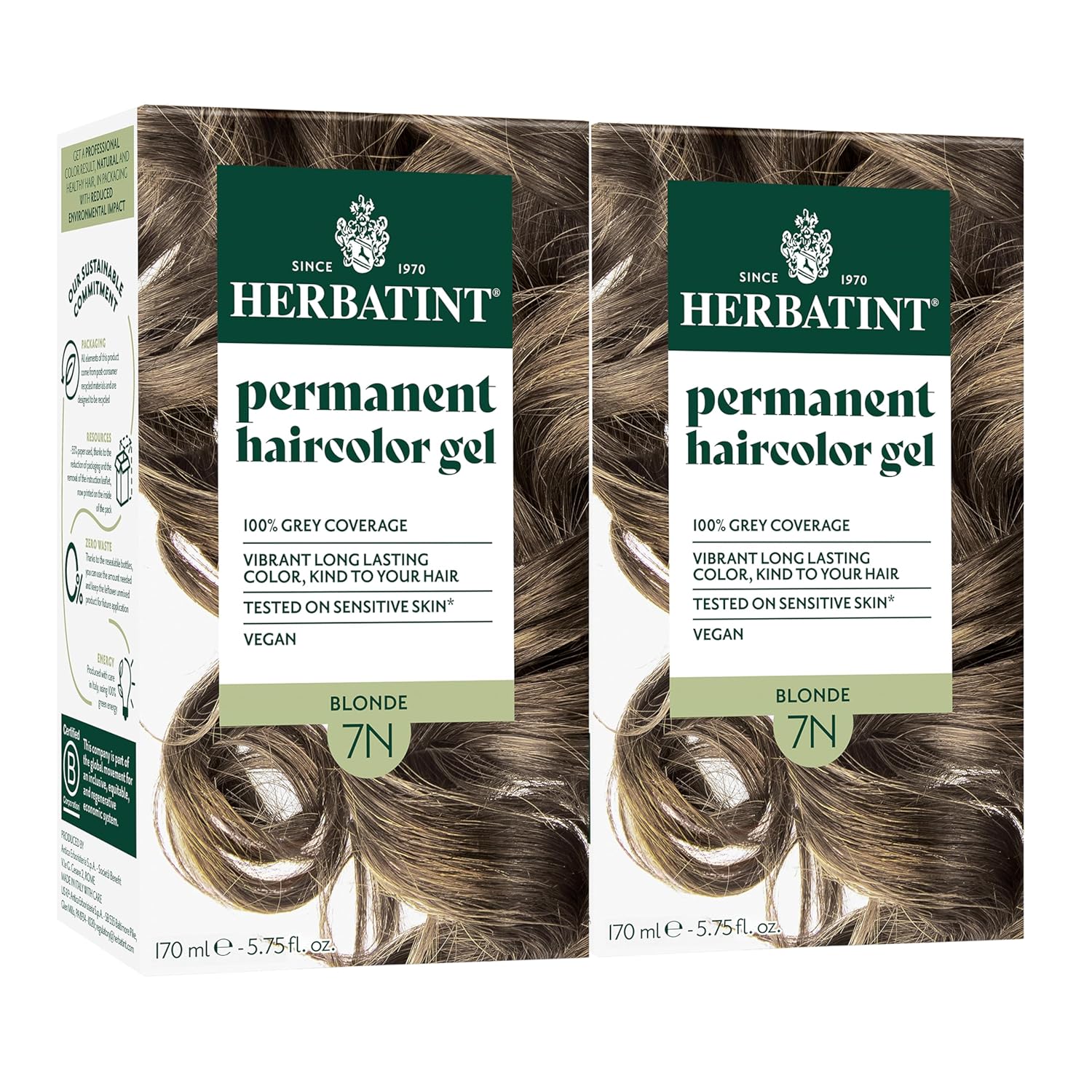 Herbatint 7N Blonde Hair Dye for 100% Gray Coverage - Vegan