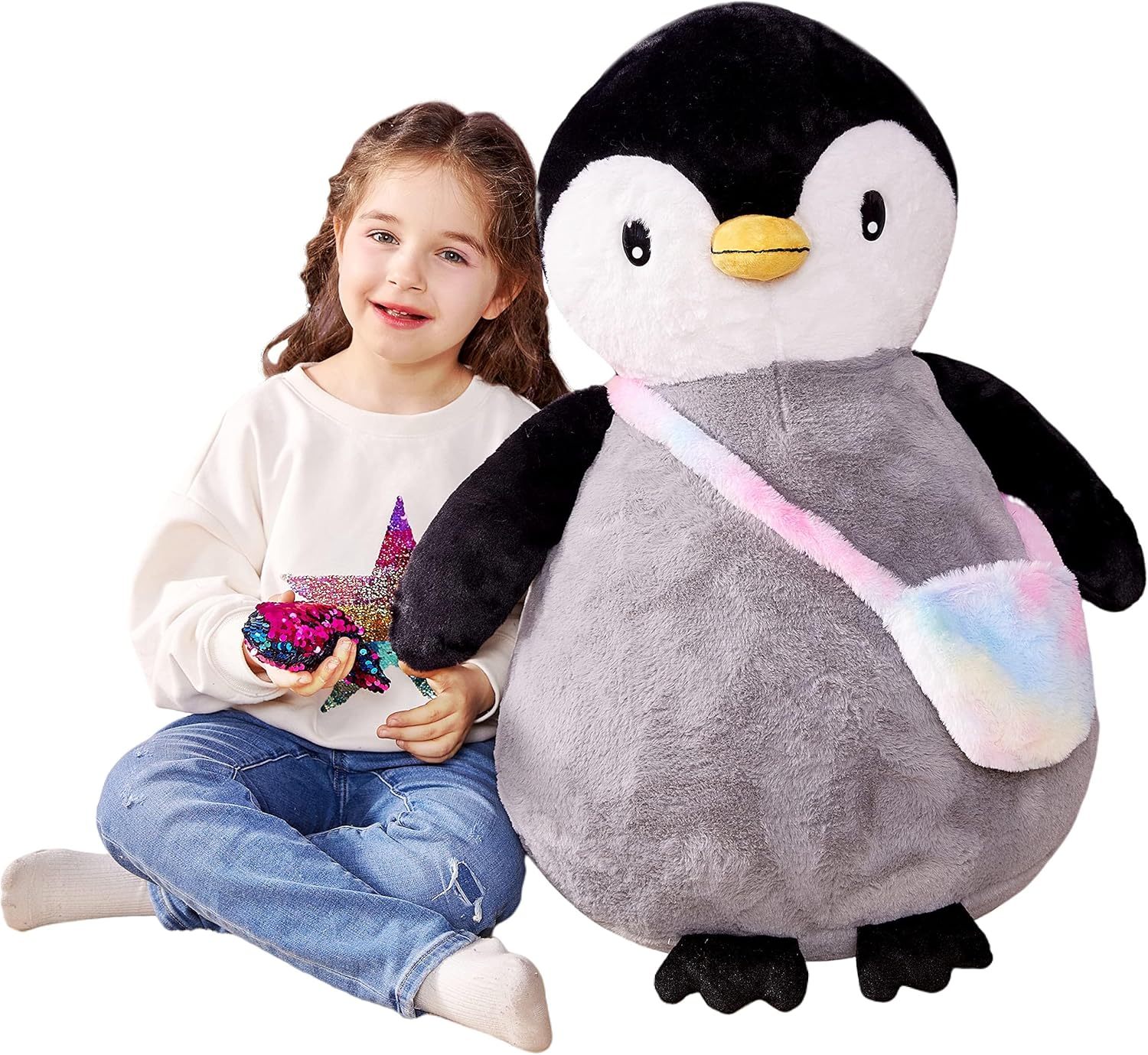 IKASA Giant Penguin Stuffed Animal Plush Toy for Kids and Gifts