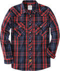 Men's Pearl Snap Western Plaid Shirt - Classic Long Sleeve Casual