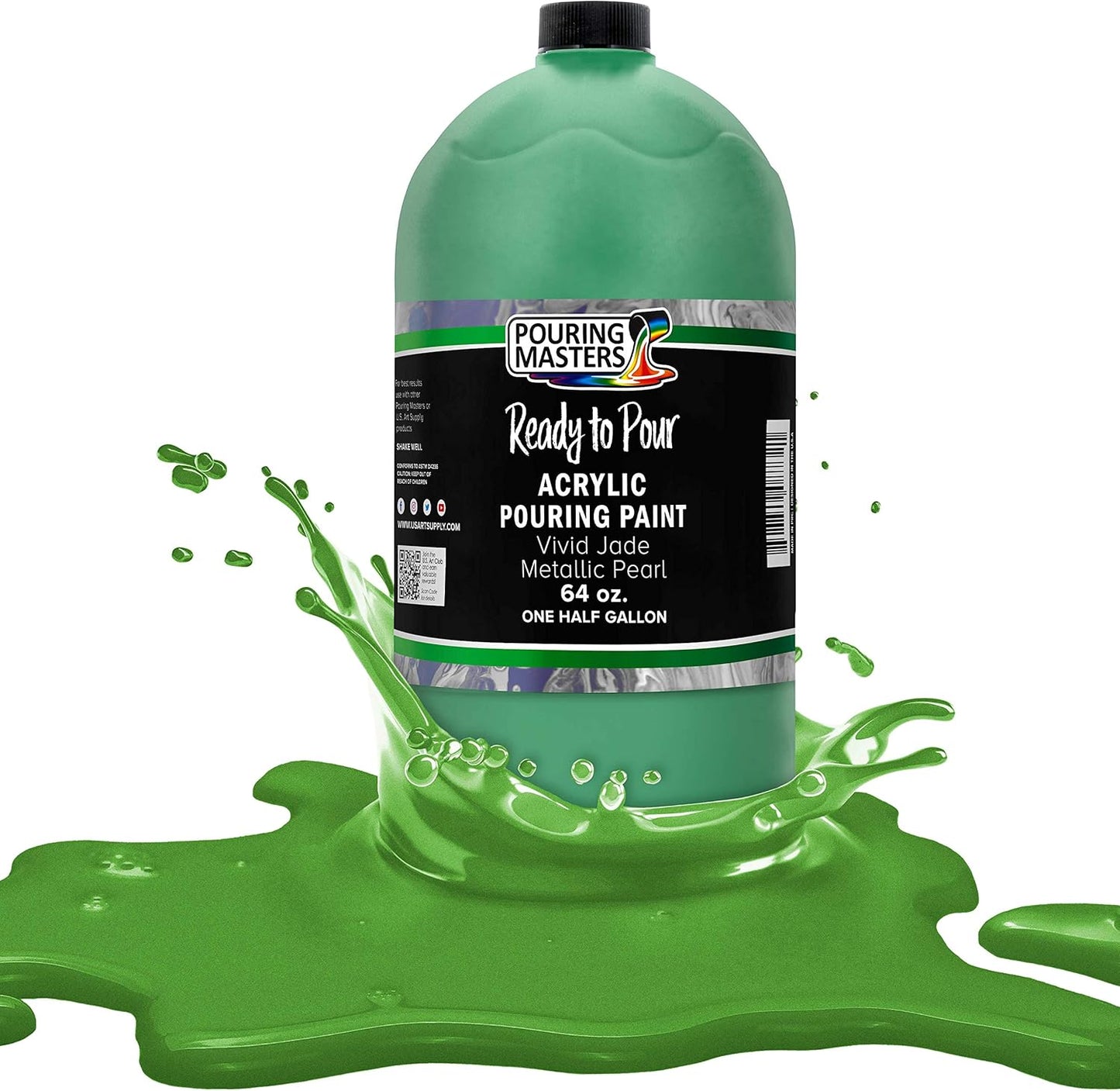 Pouring Masters Vivid Jade Metallic Pearl Acrylic Paint 64-Oz