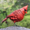 Cardinal Statue Metal Bird Garden Decor for Outdoor Spaces