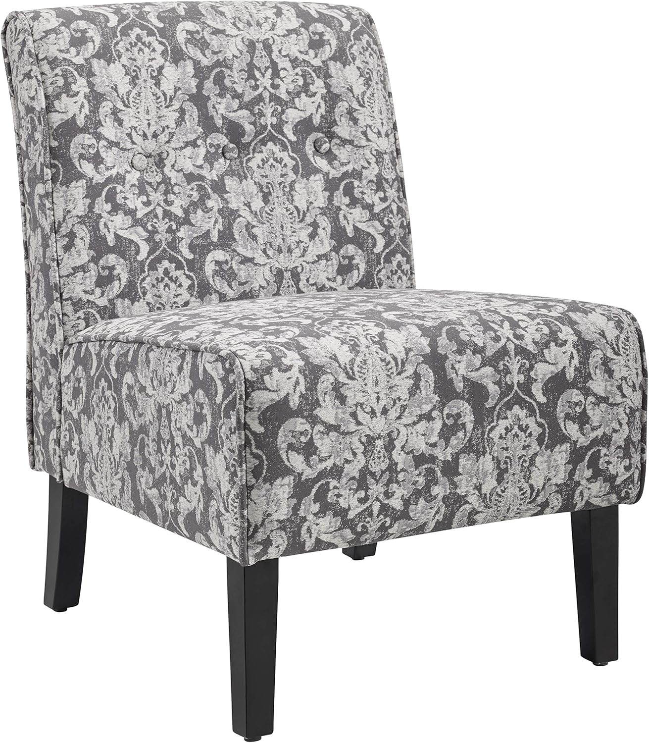 Chic Gray Damask Accent Chair by Linon