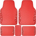 Bling Diamond Leather Car Mats Sparkly Rhinestone Floor Mats - 5pcs