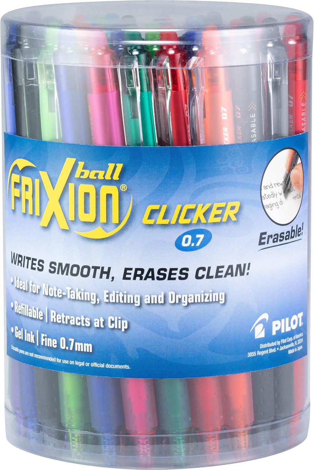 Pilot FriXion Clicker Erasable Gel Pens for Creative Writing