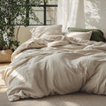 Bedsure Linen Duvet Cover King Size - Breathable Linen Cotton Blend