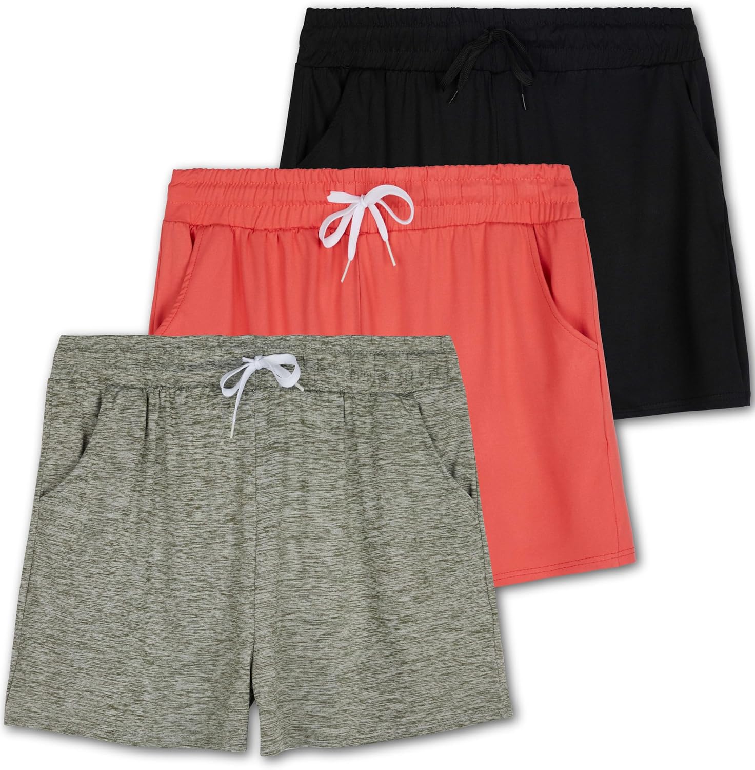 Real Essentials Women's Ultra-Soft Athletic Lounge Shorts Set