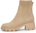 Ruanyu Womens Platform Ankle Boots with Chunky Block Heels