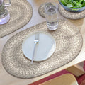 Grey Cloud Jute Braided Oval Placemats, Set of 4 - Timeless Table