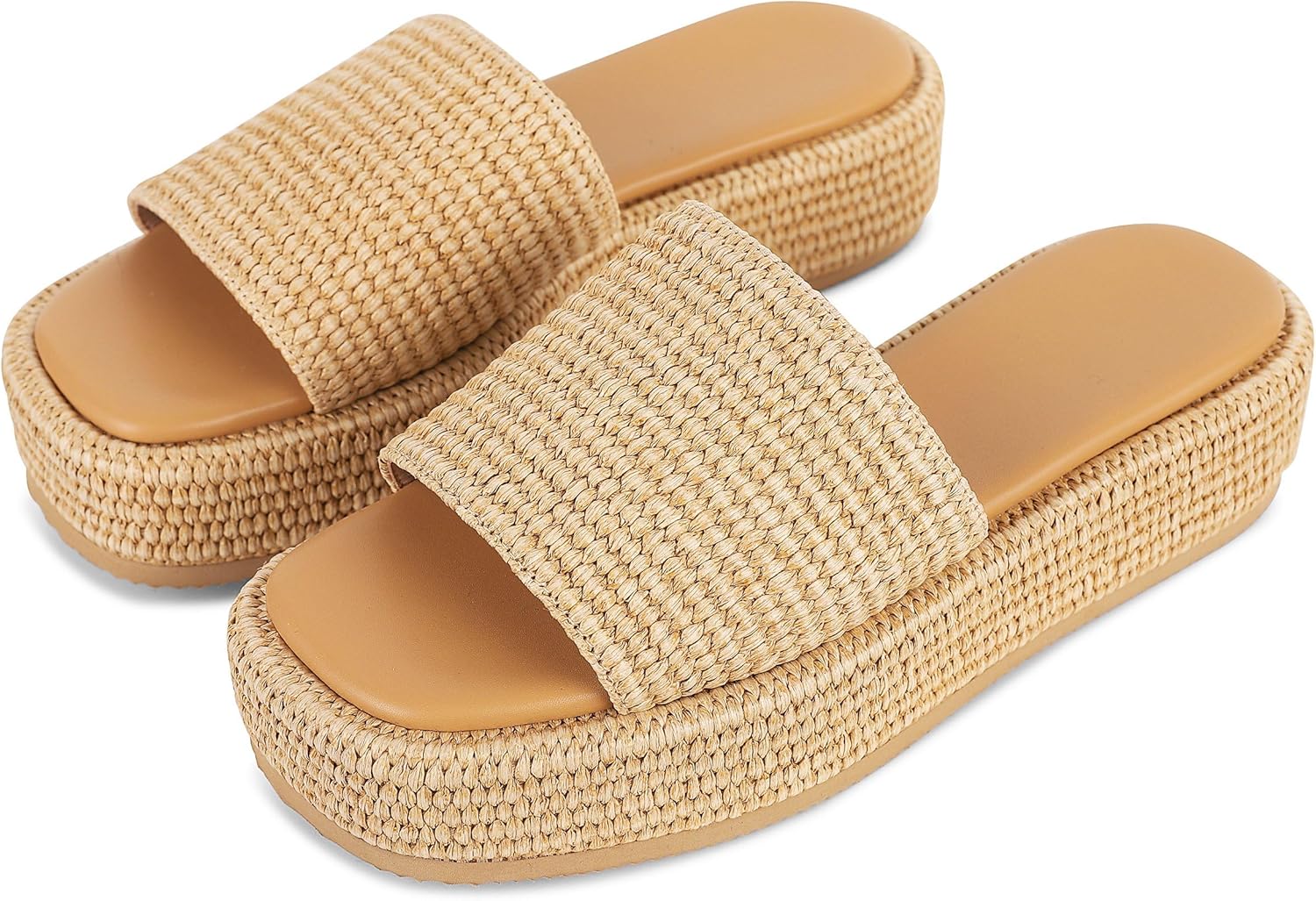 Platform Slip on Espadrille Sandals for Women Wedges Slides