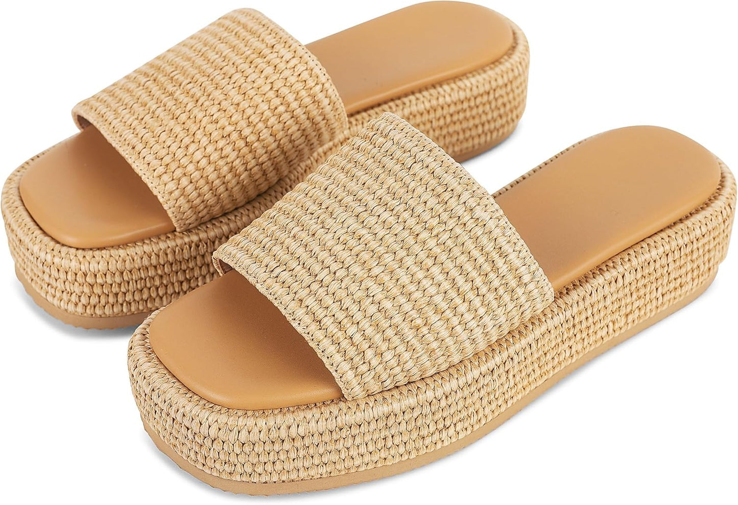 Platform Slip on Espadrille Sandals for Women Wedges Slides