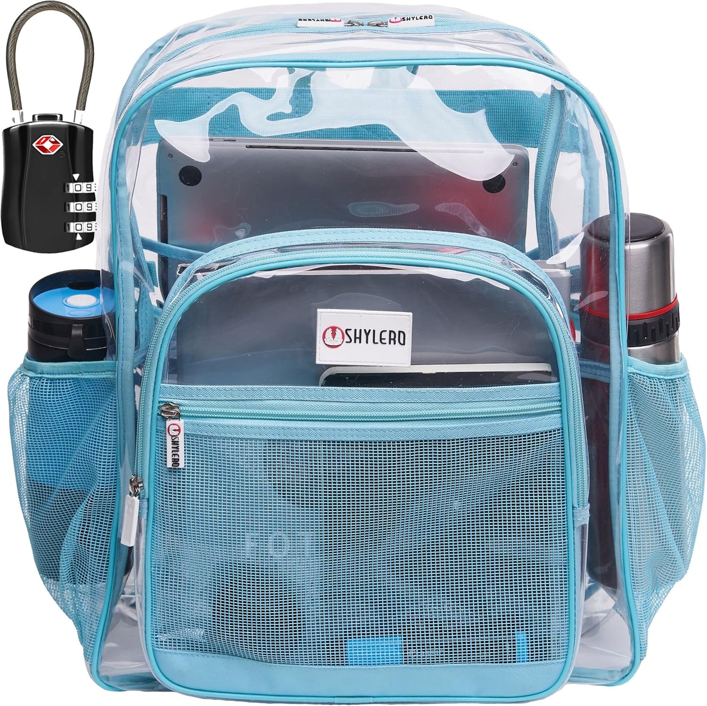 SHYLERO Clear Backpack Heavy Duty with TSA Lock and Zipper