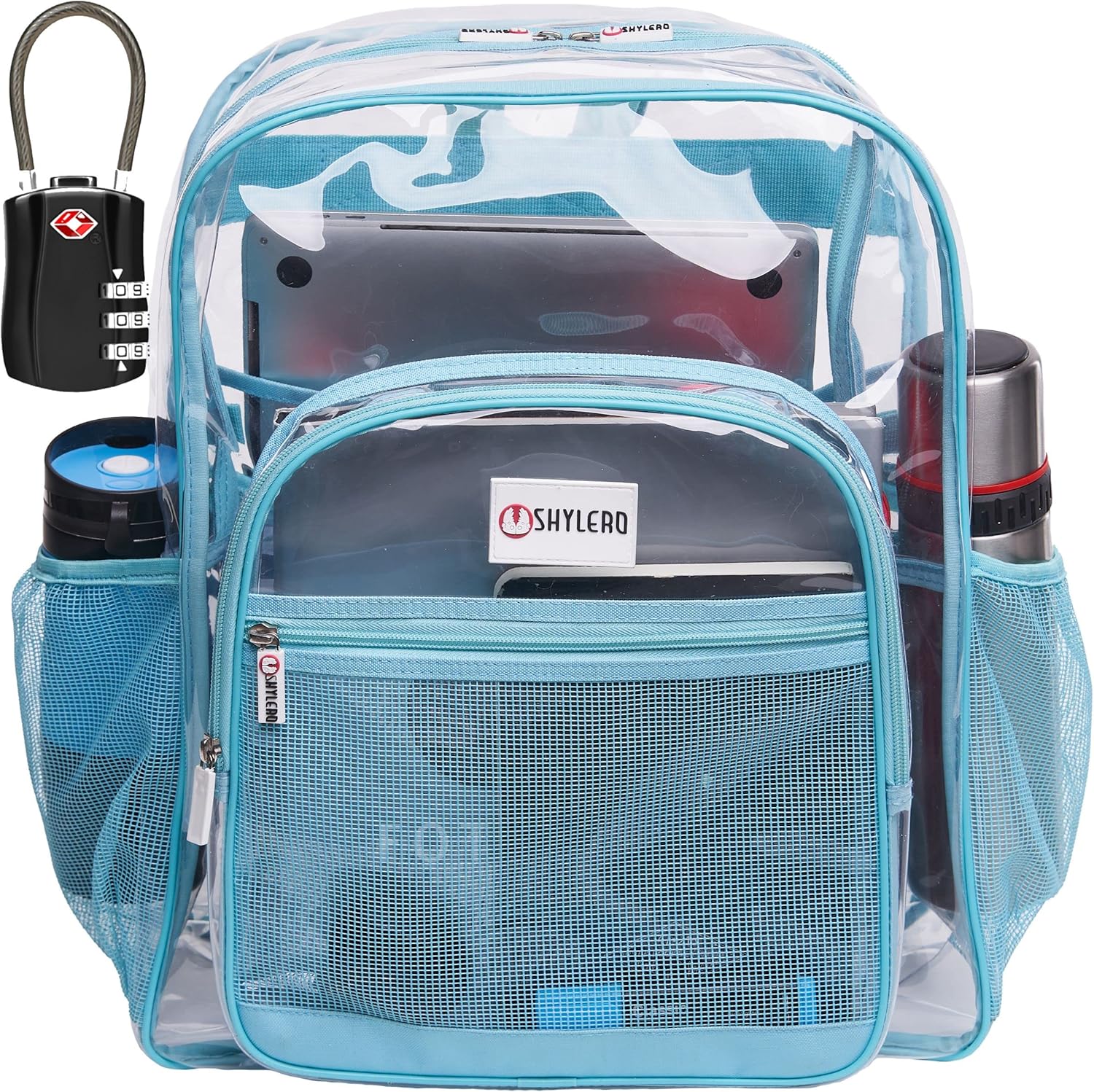 SHYLERO Clear Backpack Heavy Duty with TSA Lock and Zipper