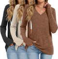 3 Pack Women's Maternity Nursing Tops V Neck - Hidden Zipper Comfort