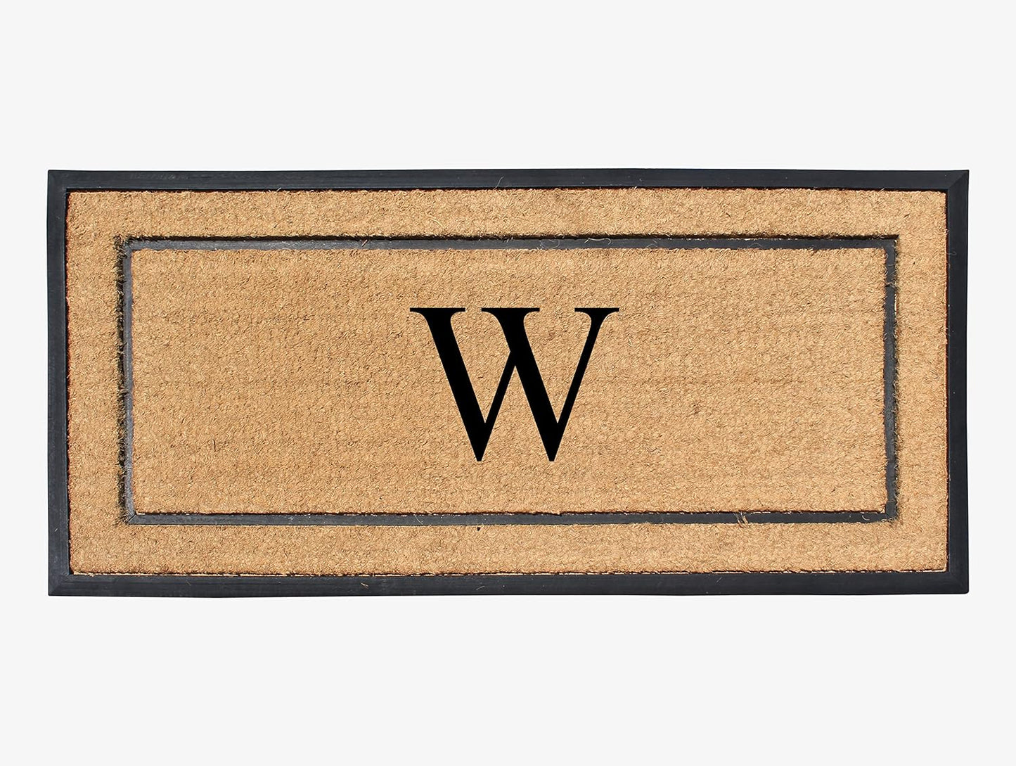Natural Coir & Rubber Large Monogrammed Doormat for Entryways