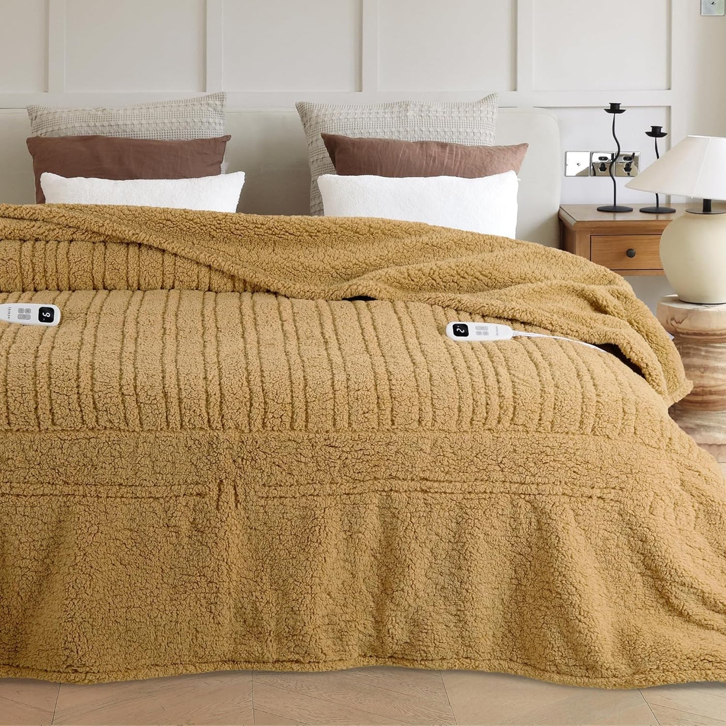 Heated Blanket Electric Blanket Queen with Dual Control Comfort