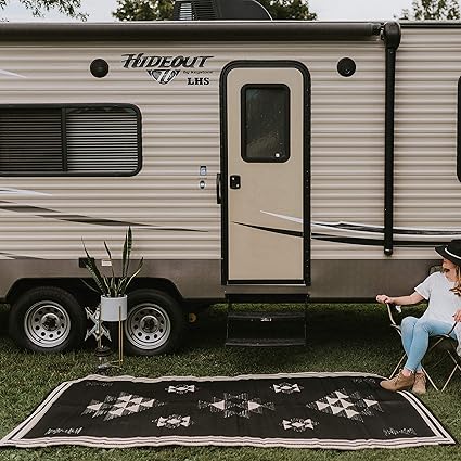 Glamplife 5x8 Outdoor Rug - Waterproof Camping Mat for RV
