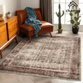 5x7 Washable Area Rug Vintage Traditional - Thin Non Slip Accent
