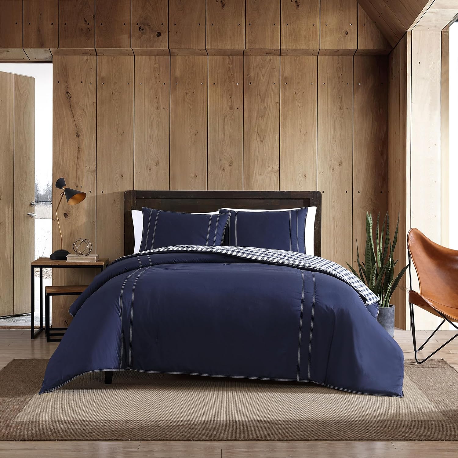 Eddie Bauer Queen Comforter Set, Reversible Cotton Bedding