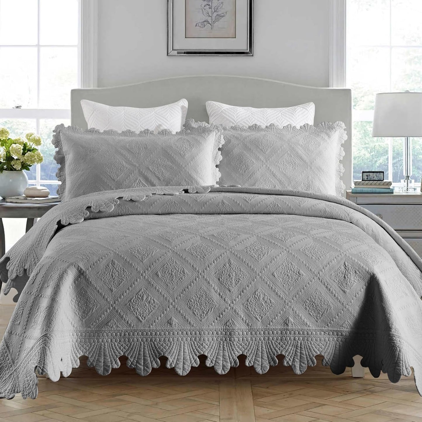 MarCielo 3-Piece Cotton Oversized Bedspread for Cozy Bedrooms