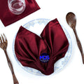 Satin Napkin 12 x 12 Pack of 100 - Silky Smooth Burgundy for Events