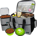 PetAmi Dog Travel Bag - Organizer with Food Containers & Bowls - Large