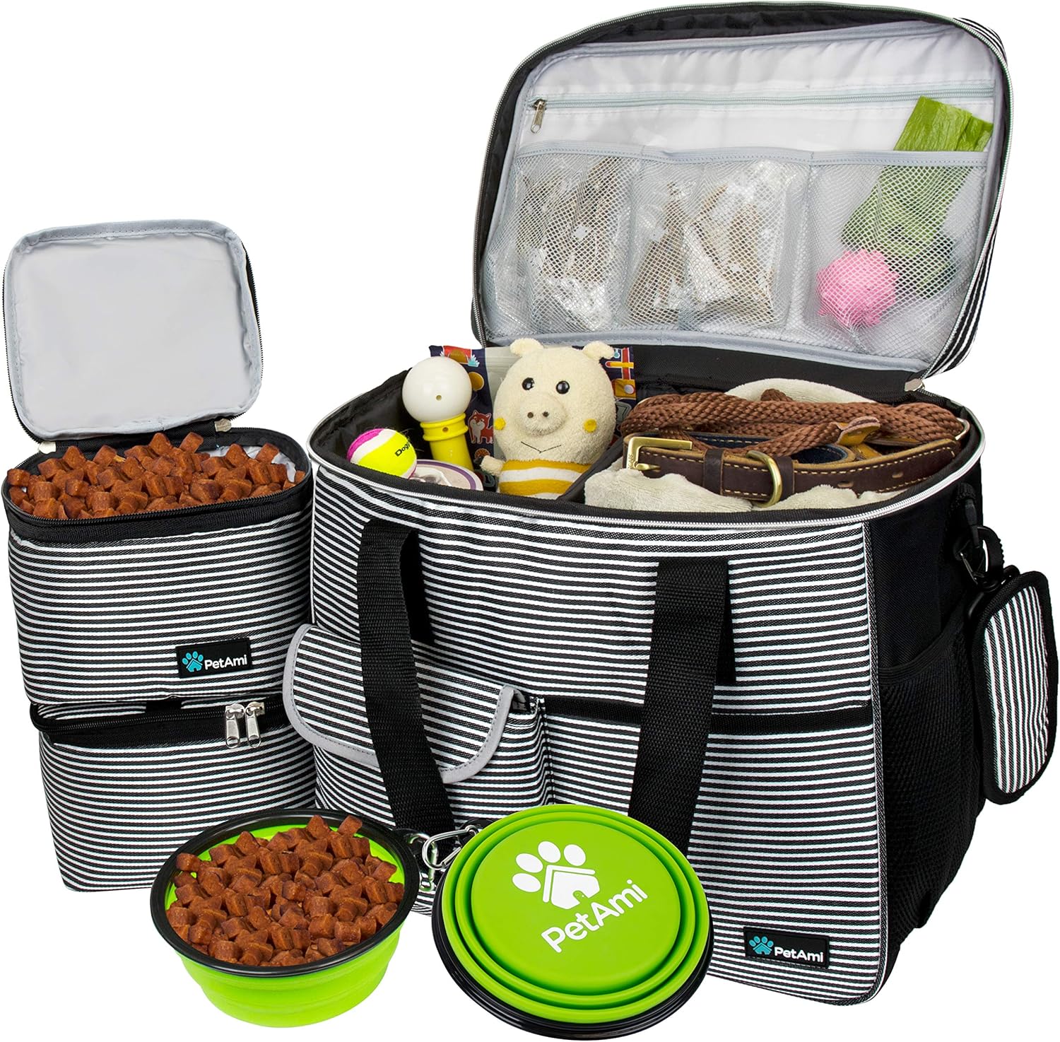 PetAmi Dog Travel Bag with Food Container and Accessories