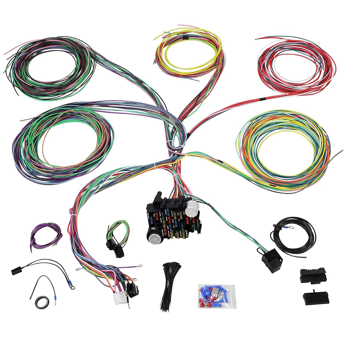 Universal 21 Circuit Wiring Harness Kit for Hotrods and More