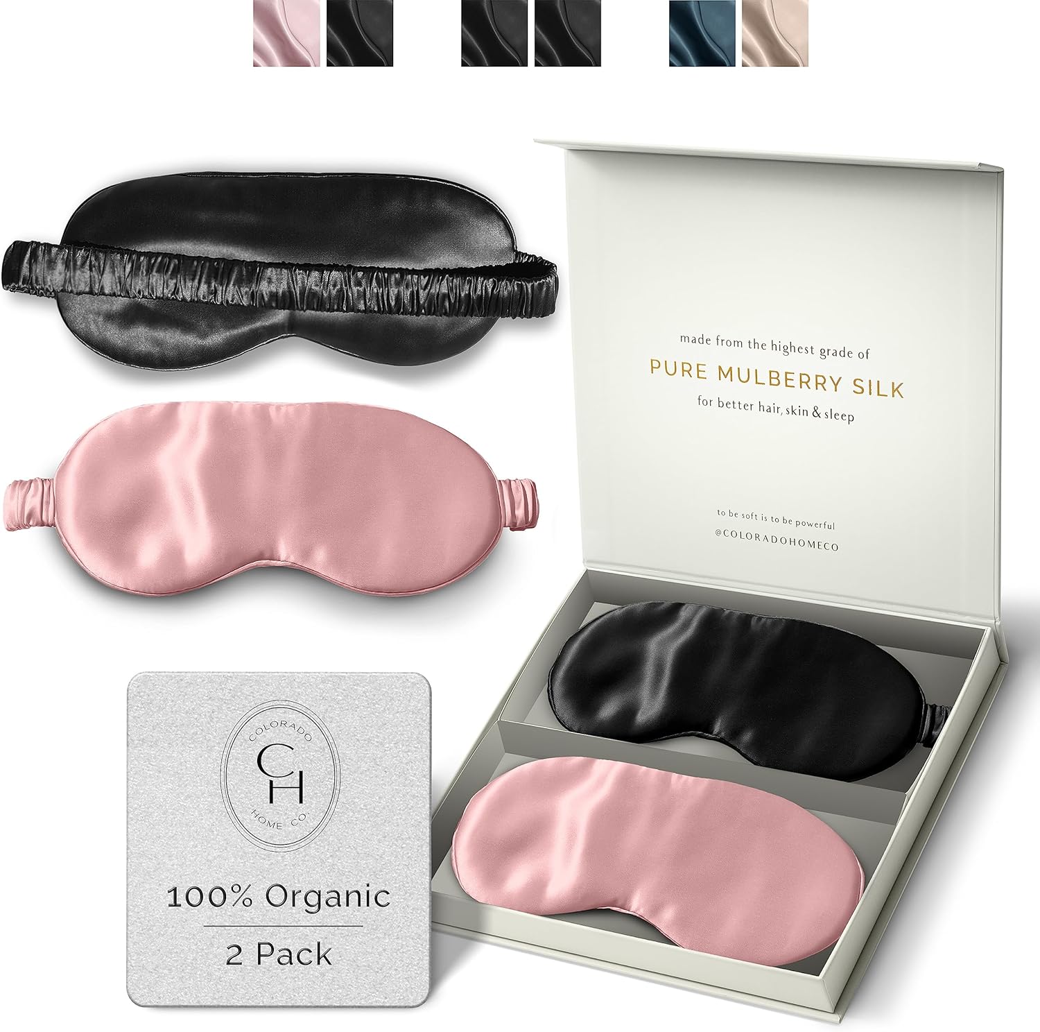 Silk Sleep Mask for Women and Men - Luxurious Eye Covers Set