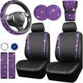Bling Diamond Leather Car Seat Covers Set for Stylish Interiors