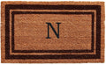 Monogram Doormat 24 in x 36 in Brown Border - Oversized Entry Mat