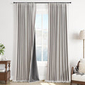 Cream Natural Linen Blackout Curtains 102 in - Full Blackout Drapes