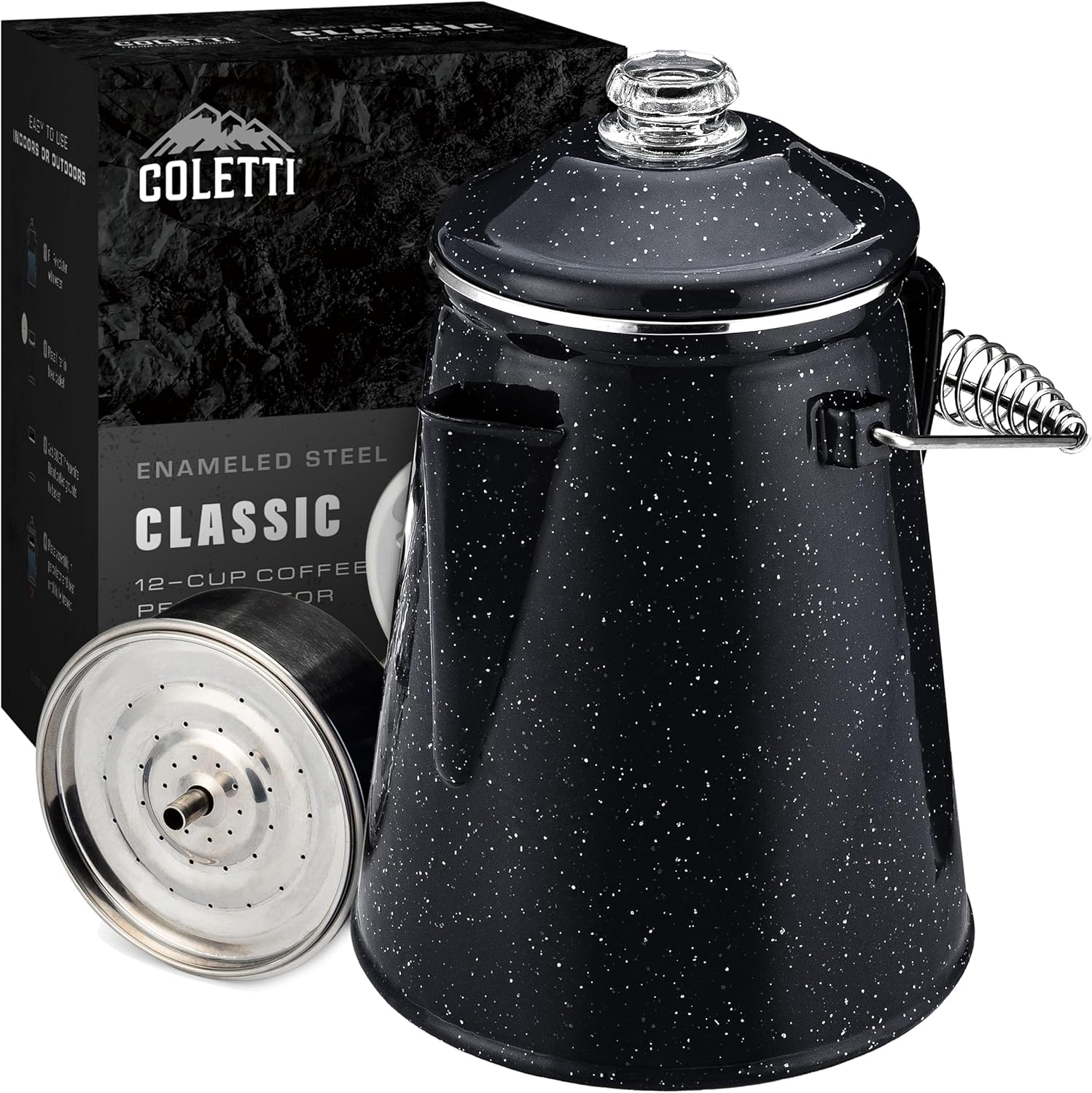 COLETTI Classic Percolator Coffee Pot for Camping Lovers