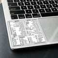 Mac Word & Excel Shortcuts Cheat Sheet Sticker - Quick Reference