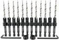 FTG USA 12 Pc #10 (3/16ft) Countersink Drill Bit Set - Adjustable