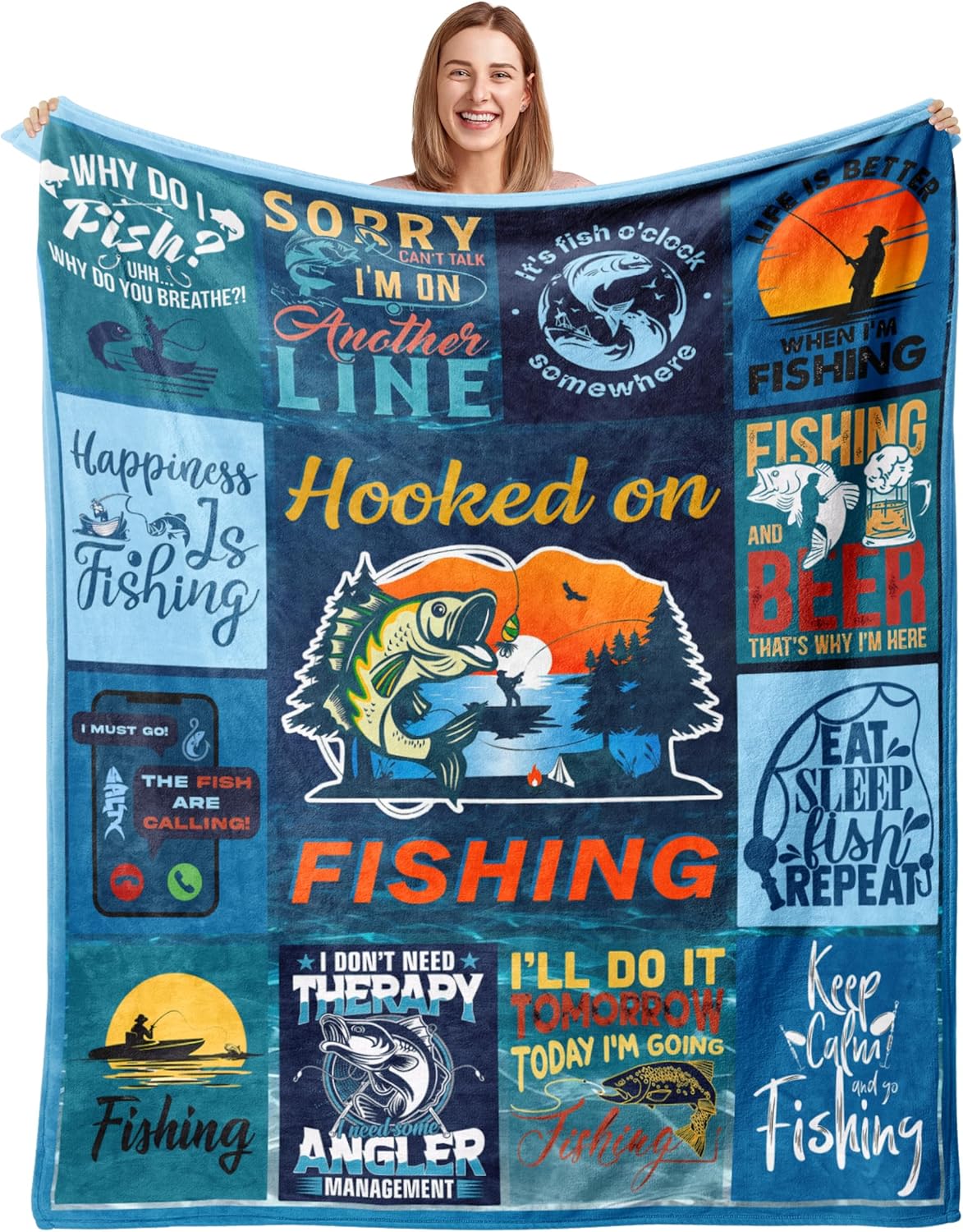 Funny Fishing Blanket for Dad - VIGKOIR