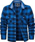 MAGCOMSEN Men's Flannel Plaid Shirt - Soft Cotton Casual Jacket