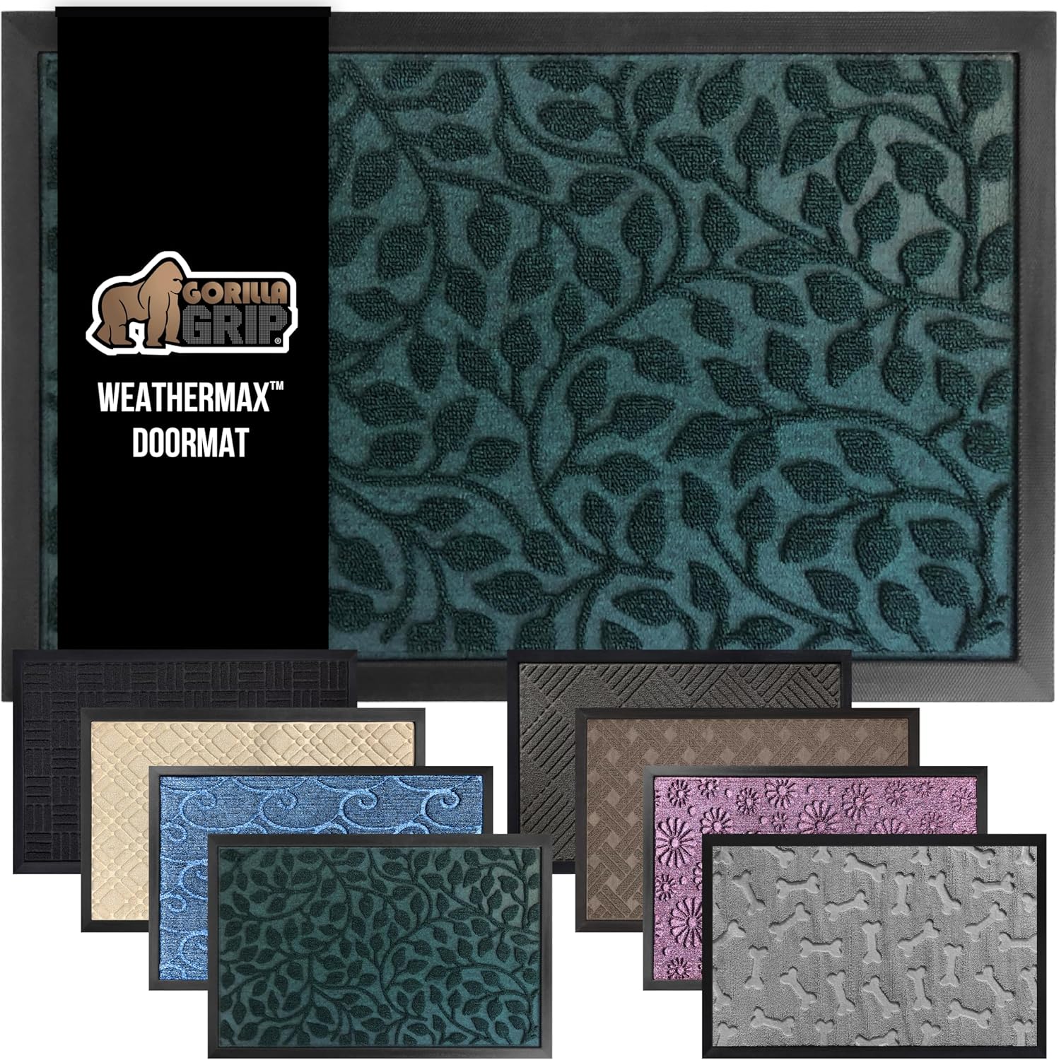 GORILLA GRIP Waterproof All-Season WeatherMax Doormat 35x23 in