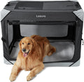 Lesure Collapsible Dog Crate Charcoal Gray - 4-Door Portable Kennel