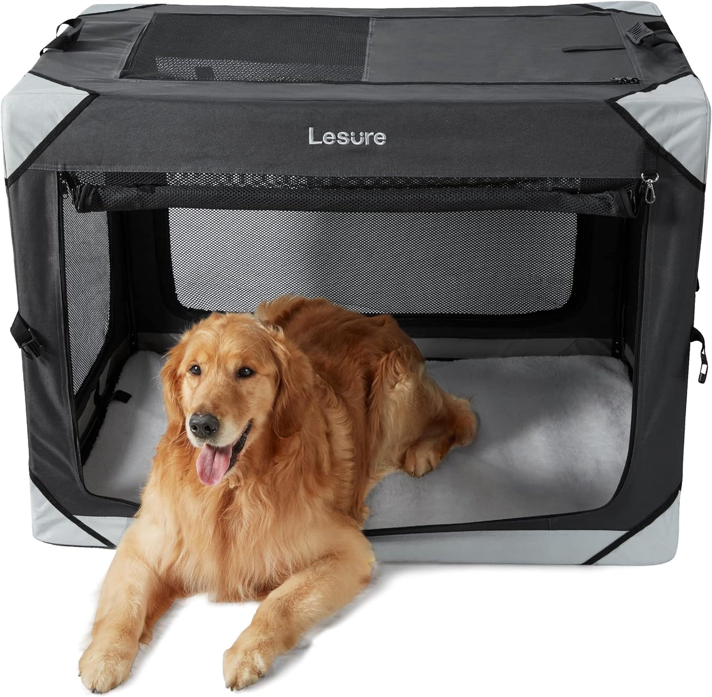 Lesure Collapsible Dog Crate for Extra Large Dogs - Portable