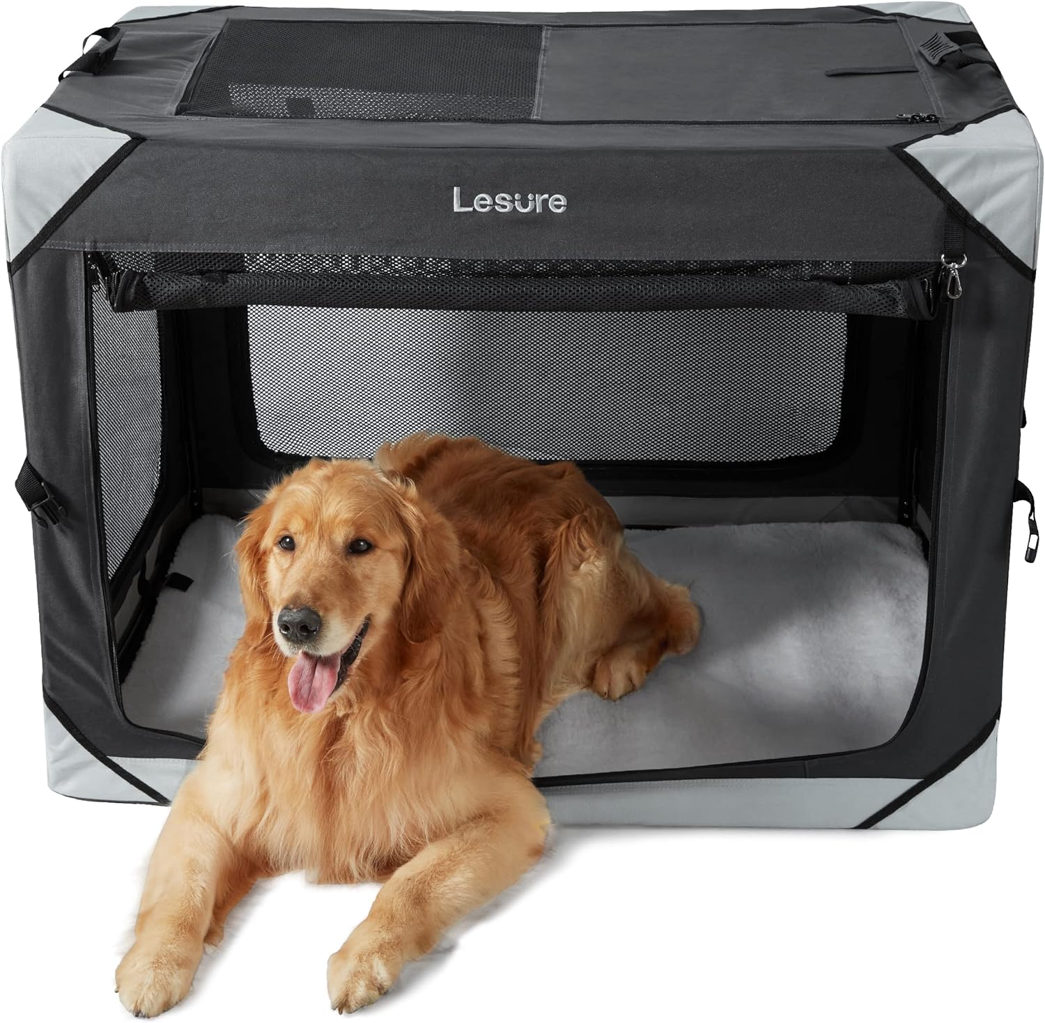 Lesure Collapsible Dog Crate for Extra Large Dogs - Portable