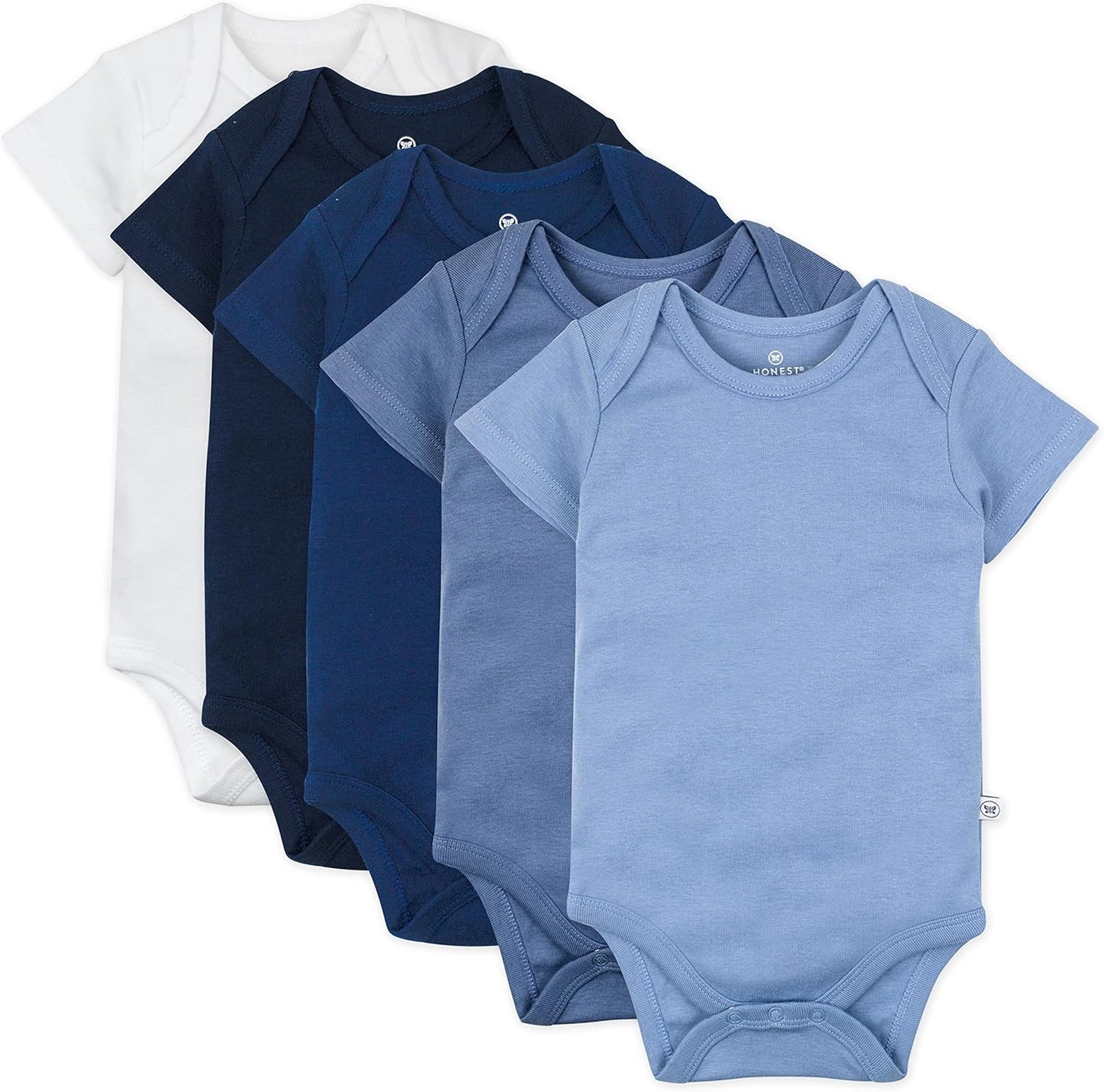 HonestBaby 5-pack Short Sleeve Bodysuits for Infant Boys